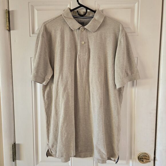 Basic Editions Men’s Polo Shirt Beige Size Large 100% Cotton Casual Classic Fit - Picture 1 of 4